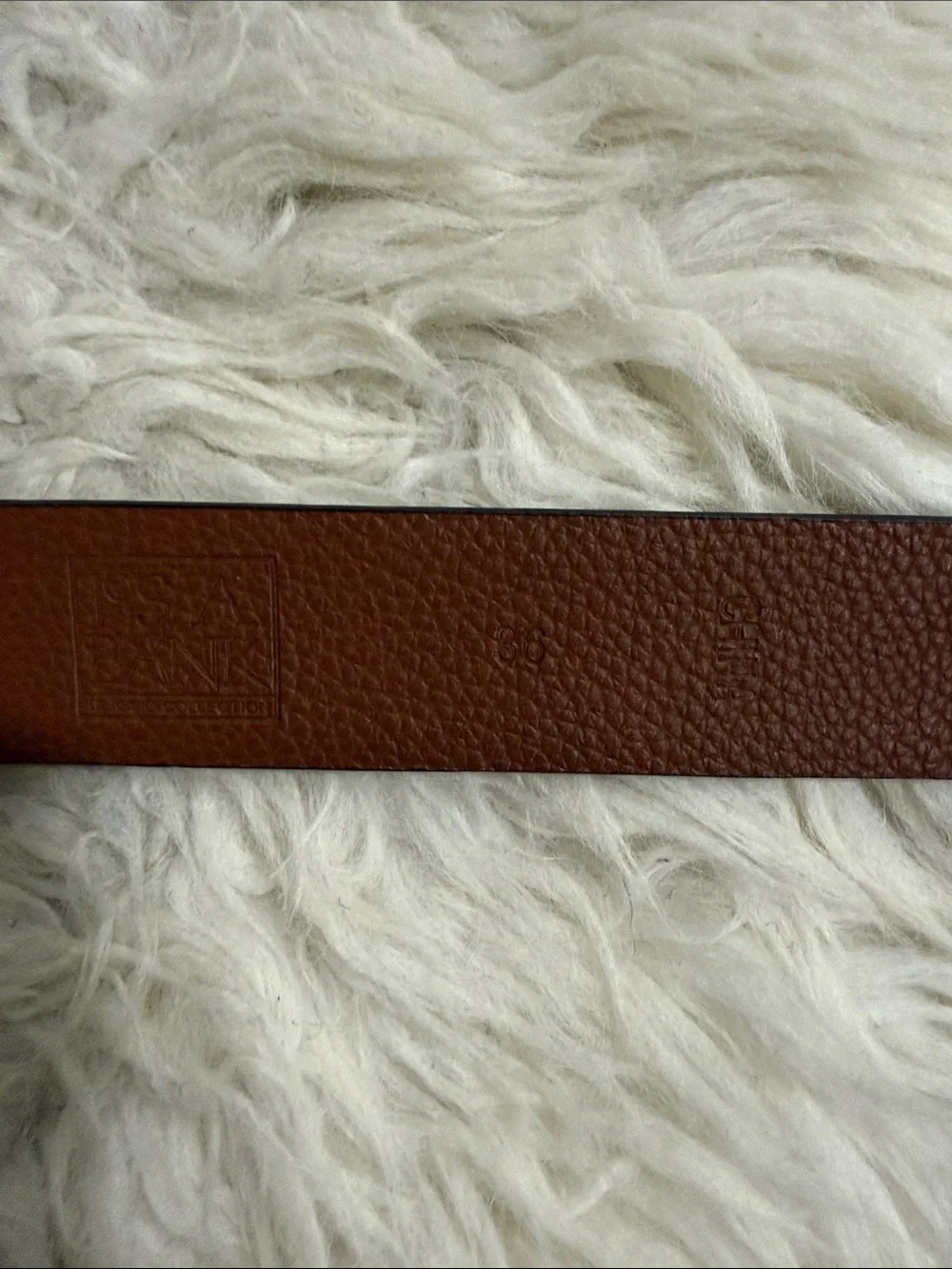 Jos A Bank Dress Belt Mens Size 36 Black Genuine Leather Silver Tone Buckle 0368